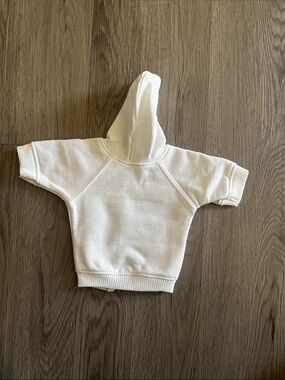 Classic White Dog Hoodie - Cozy Pullover for Small Pets